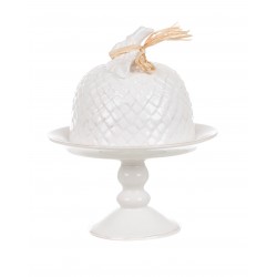 White ceramic glass cake stand