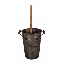 Bucket zinc "WC" with toilet brush