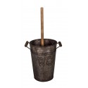 Bucket zinc "WC" with toilet brush